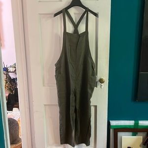 BDG Brand New Army Green Linen Overalls